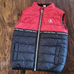 Calvin Klein Red and Black Puffer Vest Sz 4T Exc Cond